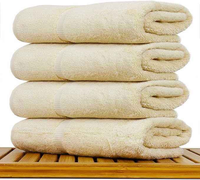 Luxury Hotel & Spa Ultra Soft Bath Towels 100% Turkish Cotton - Driftwood - Set of 4
