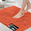 GORILLA GRIP Bath Rug Mat, Thick Soft Absorbent Chenille, Quick Dry Microfiber Mats, Rubber Backing Washable Shower Floor Rugs, Bathmat Runner, US Designed Bathroom Home Decor Accessories 24x17, Coral