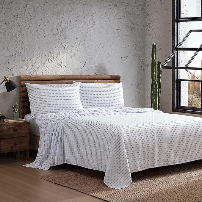 Wrangler - Twin Bed Sheets, Ultra-Soft & Lightweight Bedding with Matching Pillowcase, Lightweight Bed Set for All Season Comfort, Oeko-Tex Certified (Stamped Logo Blue)