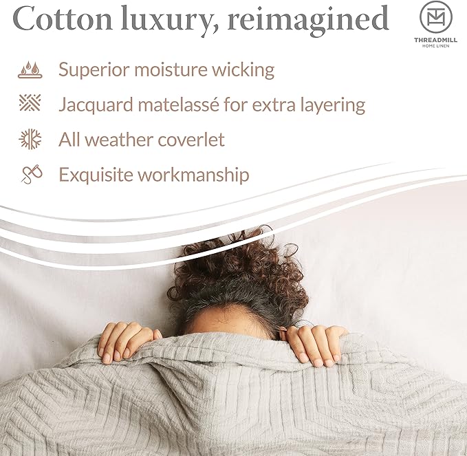 Threadmill Cotton Shams Set of 2 Standard Size | Luxury All-Season 100% Cotton Pillow Covers | Criss Cross Lightweight, Soft, Cozy Decorative Bed Pillow Shams | Scottish Grey