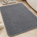 AMOAMI Chenille Bath Mat Super Absorbent Bathroom Mat Quick Dry Bath Mats for Bathroom Rubber Backed Bathroom Rugs Non Slip Washable Fit Under Door, Front of Bathtub, Sink, Darkgrey&LIGHTGREY 20"x32"