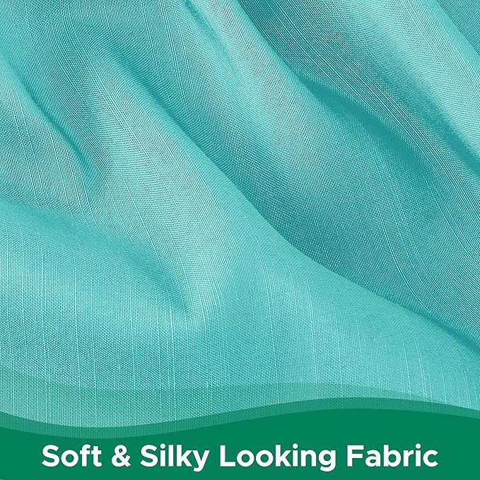 Biscaynebay Wrap Around Bed Skirts for King & Cal King Beds 14" Drop, Aqua Adjustable Elastic Dust Ruffles Easy Fit Wrinkle Resistant Silky Luxurious Fabric Machine Washable