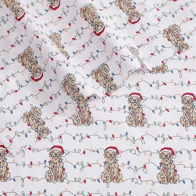 Tommy Bahama - King Size Sheet Set, Crisp & Cool Cotton Percale Bedding with a Smooth Lightweight Feel, 4 Piece Holiday Bed Sheets with Matching Pillowcases (Wrapped Up Red)