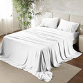 URBANHUT 100% Egyptian Cotton Full Size Sheet Set - 1000 Thread Count, Luxury Bedsheets for Full Size Bed, Long Staple, 16 Inches Deep Pocket, Super Soft Breathable, Sateen Weave Sheets, 4 Pc White