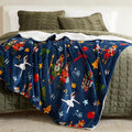 Fleece/Sherpa Christmas Throw - Super Soft Holiday Printed Blanket for Couch, Chair, or Bed - Cozy, Luxurious Plush - 50" x 60", Holiday Cats