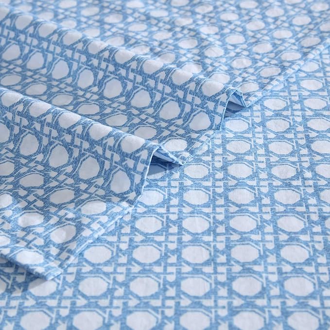 Tommy Bahama - King Bed Sheets, Crisp & Cool Cotton Percale Bedding with Matching Pillowcases, Lightweight Bed Set, Oeko-Tex Certified (Bahama Isle Blue)