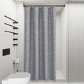 Stall Shower Curtain 36x72 Grey Fabric Shower Curtain Stall Size Cloth Shower Curtains Tufted Chevron Striped Textured Modern Farmhouse Minimalist for Bathroom Decor
