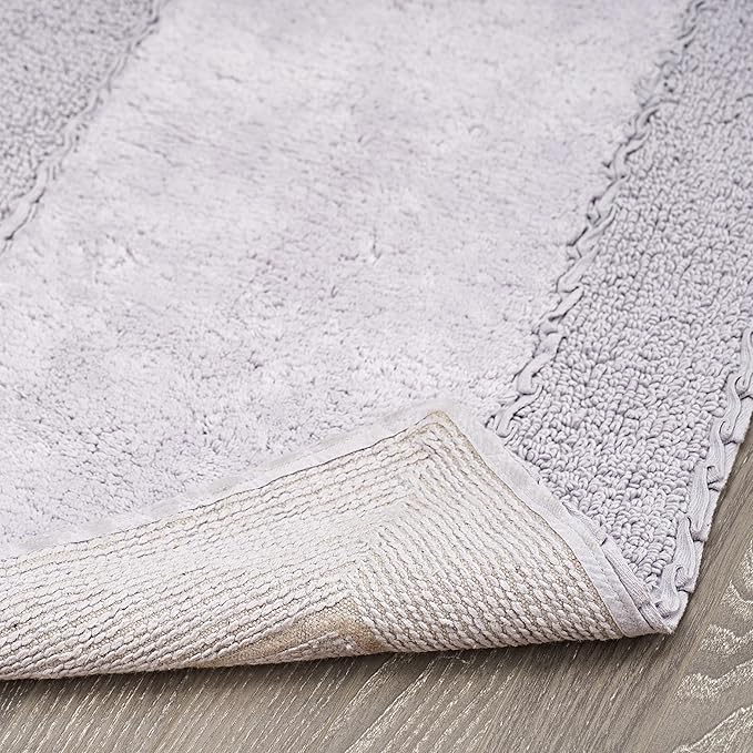 Laura Ashley Ruffle Border 100% Cotton Bath Rug, Purple, 20"x 34"