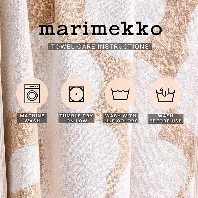 MARIMEKKO Unikko Terry Cotton Hand Towel Organic (Charcoal) – Floral Patterned Hand Towels – 28 in x 20 in