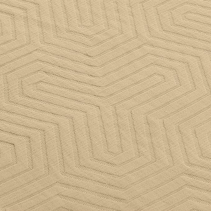 Threadmill Luxury Cotton Blankets for King Size Bed | All-Season Cozy 100% Cotton Blanket | Aster Jacquard Soft & Lightweight Coverlet fits California King Size Bed, 104x92 | Beige
