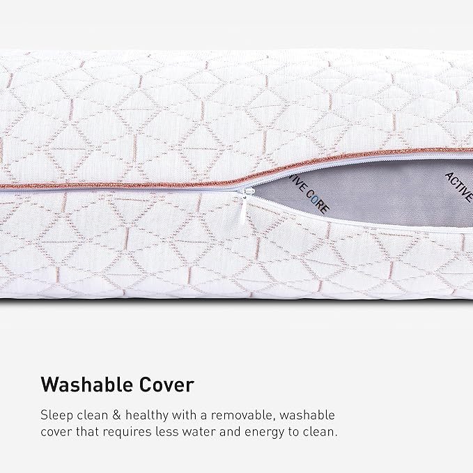 Bedgear Glacier Performance Pillow - Size 0.0 - Cooling Pillow for Hot Sleepers - Back, Stomach, Side Sleeper Pillow - 20" W x 26" L x 4.75" H
