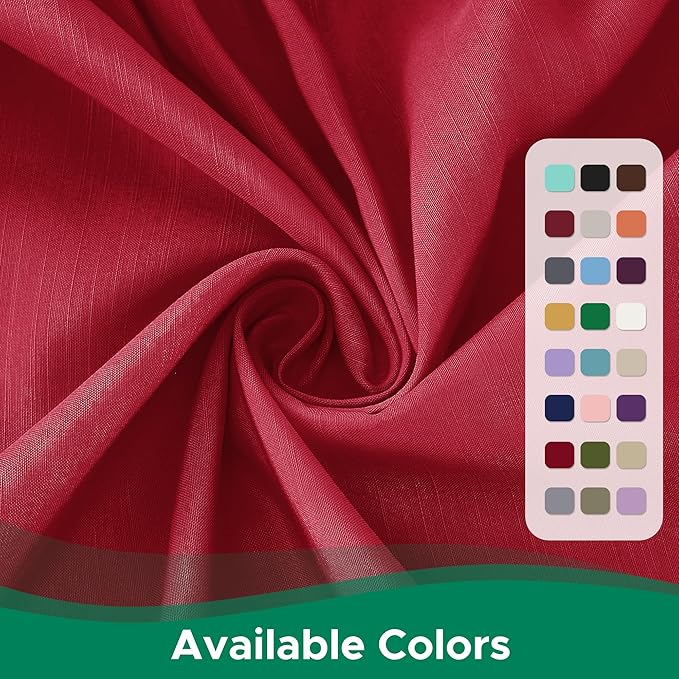 Biscaynebay Wrap Around Bed Skirts for Queen Size Beds 18" Drop, Red Adjustable Elastic Dust Ruffles Easy Fit Wrinkle Resistant Silky Luxurious Fabric Machine Washable