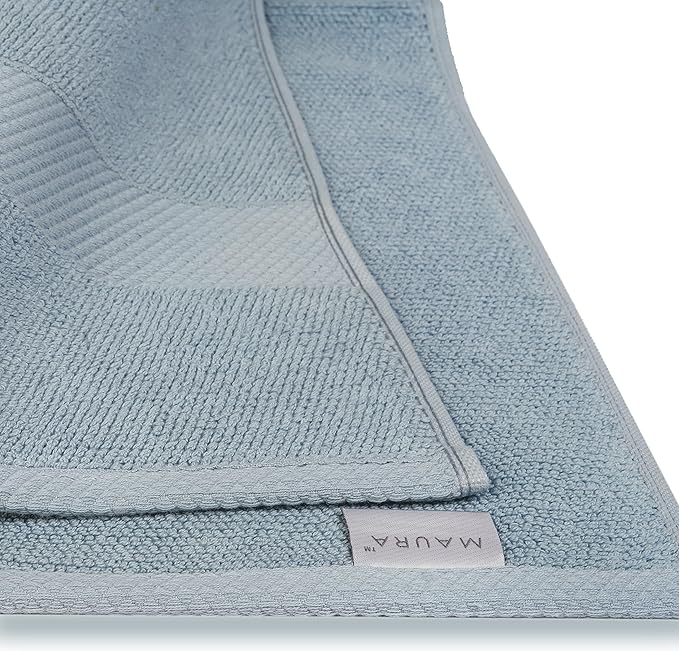 MAURA Premium Bath Towels 100% Cotton 27x54 Ultra Absorbent Quick Dry 4 Pack Soft Terry Bath Towels Set for Bathroom, Hotel and Spa Quality, Serenity Blue