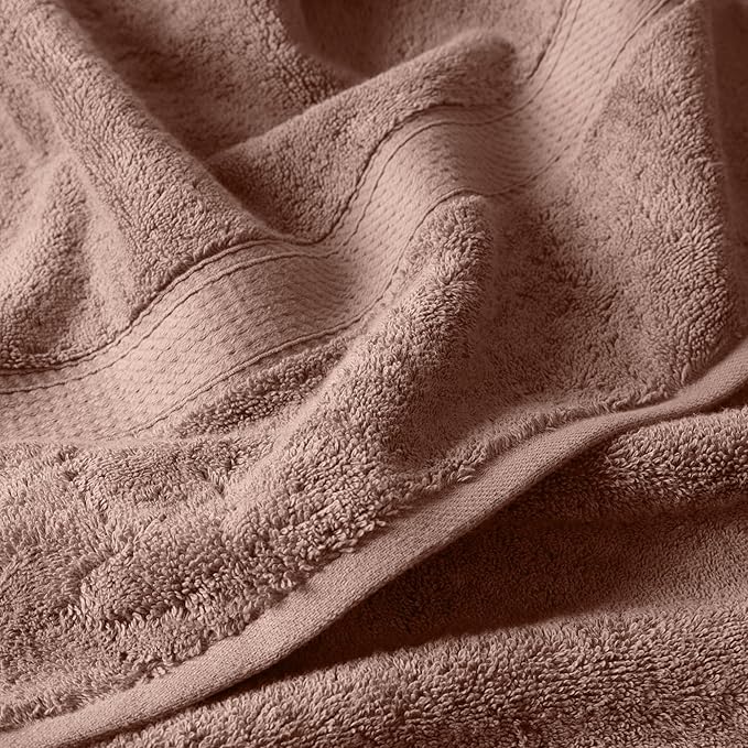 Superior Egyptian Cotton Pile 6-Piece Towel Set, 2 Bath, 2 Hand, 2 Face Towel/Washcloth, Heavyweight, Ultra Soft Luxury Towels, Thick Plush Essentials, Guest Bath, Spa, Hotel Bathroom, Muted Mauve