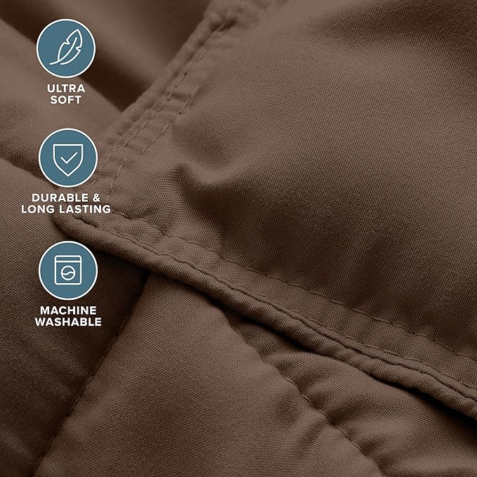 Bare Home Comforter Set - Queen Size - Ultra-Soft - Goose Down Alternative - Premium 1800 Series - All Season Warmth (Queen, Cocoa)