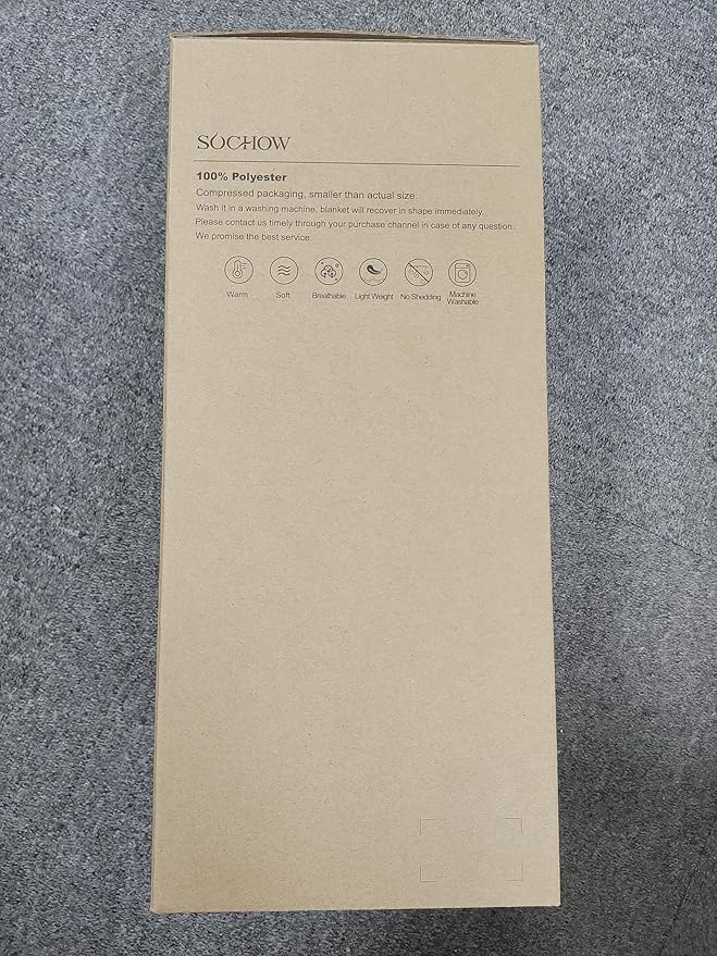 SOCHOW Sherpa Fleece Throw Blanket, Double-Sided Super Soft Luxurious Plush Blanket King Size 90 inchx108 inch, Grey