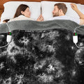 greenoak Heated Electric Blanket Queen, Faux Fur Sherpa Heating Blanket for Sofa Bed, Warm Winter Gifts for Women/Men, Heater Lap Blankets 5-Position Timer &10 Heating Levels 84''*90" Black