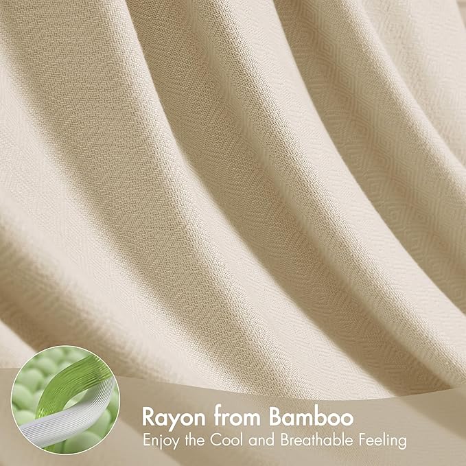 Madison Park King Size Blanket, 70% Rayon Bamboo-Based, 30% Cotton, Breathable for Hot Sleepers Menopause, Ultra Soft and Snag-Resistant, Summer Blanket for Bed or Couch, King 108"x90", Ivory