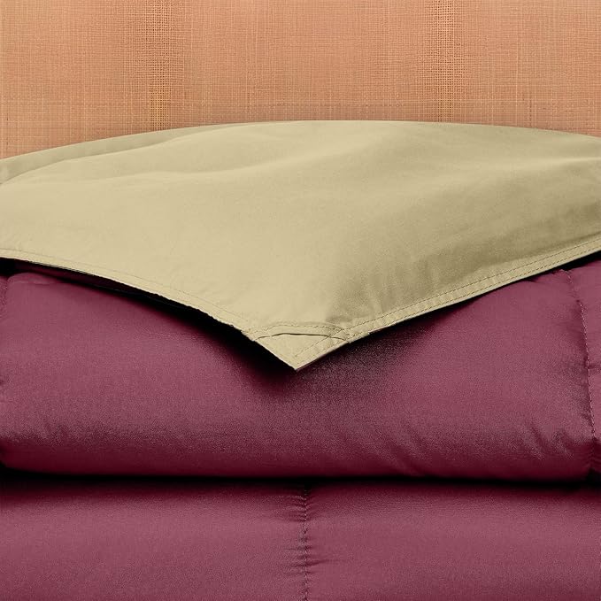 Modern Threads Down Alternative Reversible Comforter Red/Beige Twin