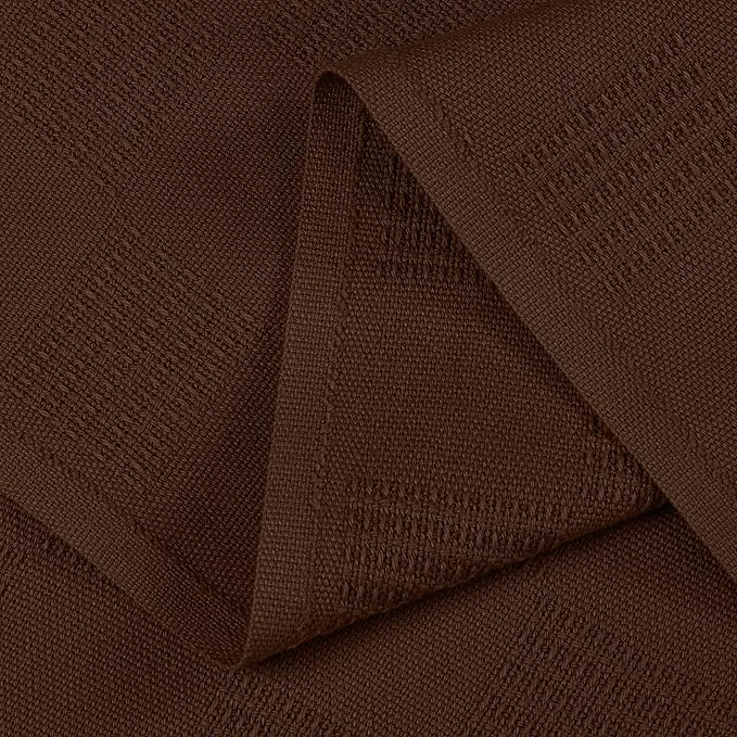 Utopia Bedding Brown 100% Cotton Blanket [Queen Size - 90x90 Inch] 350GSM Lightweight, Soft and Breathable Thermal Blanket for All Seasons