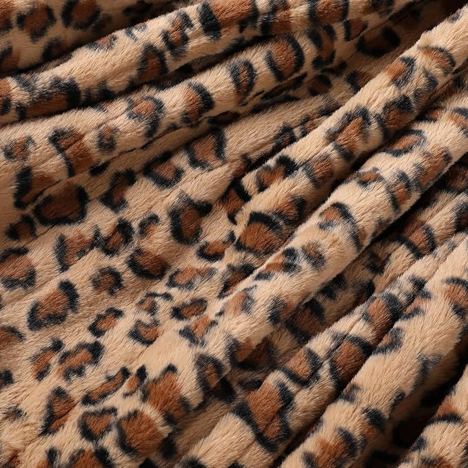 Electric Heated Blanket Full Size 72"x84", Cozy Large Oversized, 6 Heating Levels & 1-10 Hours Auto Off, Machine Washable, Brown Leopard Print