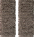 SKL Home CloudSoft Cotton Luxury Hand Towel 2pc Set for Bath/Kitchen/Bar & Gift, Mink Brown