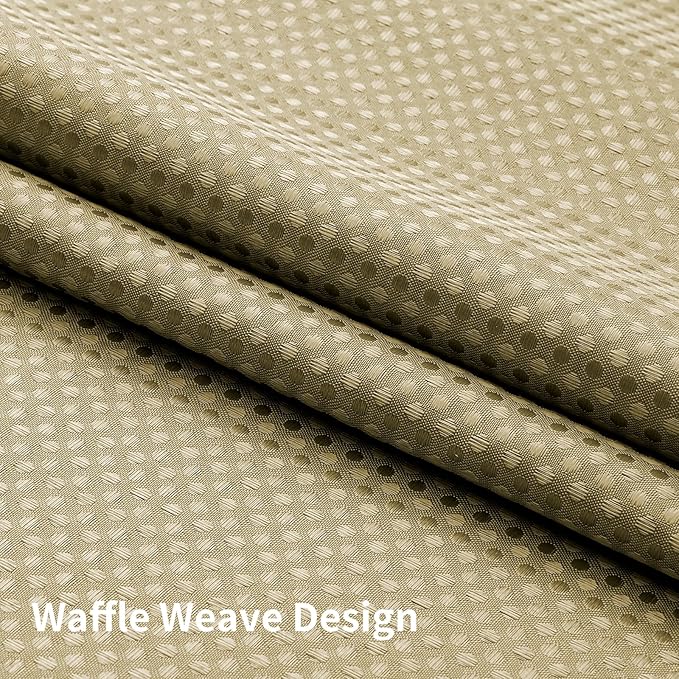 Colorful Star No Hook Waffle Shower Curtain with Snap in Fabric, Waterproof Shower Curtains with See Through Top Window, Hotel Luxury Heavy Duty Bathroom Curtain and Liner Set, 72'' x 75'', Beige