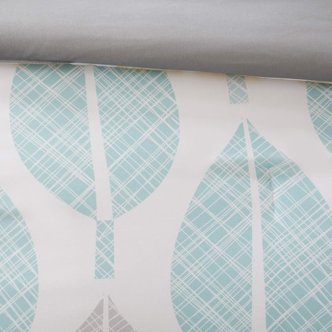Madison Park Cozy Bed in a Bag Comforter, Vibrant Color Design All Season Down Alternative Cover with Complete Sheet Set, Queen (90 in x 90 in), Leaf Yellow/Aqua