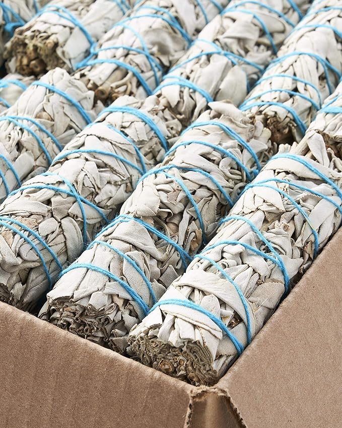 50 White Sage Smudge Sticks 4" ~ Sustainably Harvested ~ for Cleansing & Smudging with Instructions (4" 50 Pack)