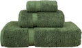 Luxury Hotel & Spa Quality Collection, Quick Dry 100% Turkish Cotton, 750+ GSM, Eco Friendly Towel Set, Bathroom and Kitchen Dobby Border Towels, Bath Towel, Hand Towel, Washcloths (3 Piece, Moss)