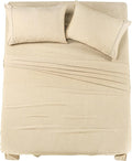 Utopia Bedding Queen Sheet Set – 4 Piece Bed Sheets for Queen Size Bed, Soft and Breathable Microfiber, Includes 1 Fitted Sheet, 1 Flat Sheet and 2 Pillowcases (Heather Beige)