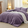 Bedsure King Size Comforter Set, Grayish Purple Soft Prewashed Bedding for All Seasons, 3 Pieces GentleSoft™ Down Alternative Bed Set, 1 Lightweight Comforter (104"x90") and 2 Pillowcases (20"x36")