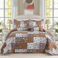 BEDIFANY Cotton Filling King Quilt Set - Reversible Farmhouse Bedspreads King Size with 2 Pillow Shams - Lightweight King Size Quilt Bedding Sets, 3 Pieces (98 x 106 inch)