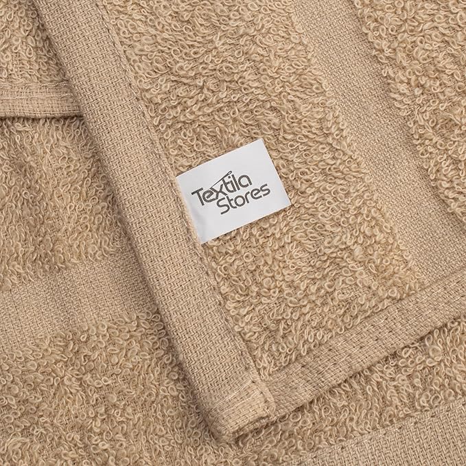 Basic Hand Towels 16x26 Inches – Pack of 24 – Beige Color – Soft and Absorbent Multipurpose Cotton Towels for Bathroom, Spa, Gym, Salon, Hotel, and Everyday Use