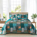 BEDIFANY Cotton Queen Size Quilt Set, Lightweight Bedspread Queen Coverlet, Soft Farmhouse Quilt Bedding Sets for Bed Decorations All Seasons (3 Pieces, Green)