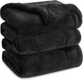 Bedsure GentleSoft Sherpa Fleece Blankets King Size for Bed - Thick and Warm Throw for Women and Men, Soft Fuzzy Plush King Blanket for Winter, Black, 108x90 Inches