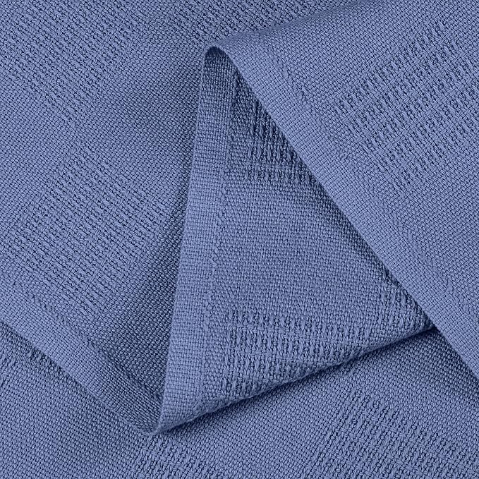 Utopia Bedding Wedgewood 100% Cotton Blanket [Twin Size - 90x72 Inch] 350GSM Lightweight, Soft and Breathable Thermal Blanket for All Seasons