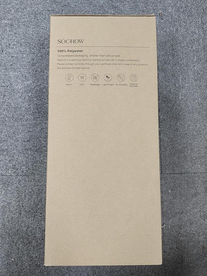 SOCHOW Sherpa Fleece Throw Blanket, Double-Sided Super Soft Luxurious Plush Blanket Queen Size 90 inchx90 inch, Grey