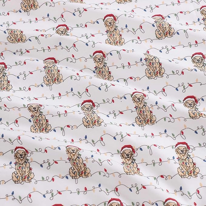 Tommy Bahama - King Size Sheet Set, Crisp & Cool Cotton Percale Bedding with a Smooth Lightweight Feel, 4 Piece Holiday Bed Sheets with Matching Pillowcases (Wrapped Up Red)