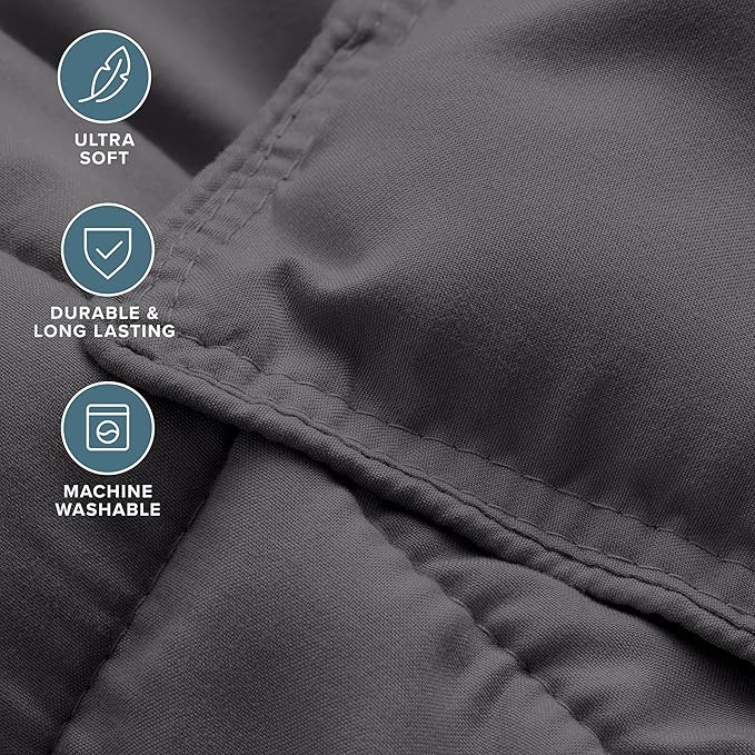 Bare Home Comforter Set - Full Size - Ultra-Soft - Goose Down Alternative - Premium 1800 Series - All Season Warmth (Full, Forged Iron Grey)