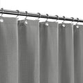 Waffle Weave Fabric Shower Curtain, Spa, Hotel Luxury, Gray Pique Pattern, 71 x 72 Inches Decorative Bathroom Curtain