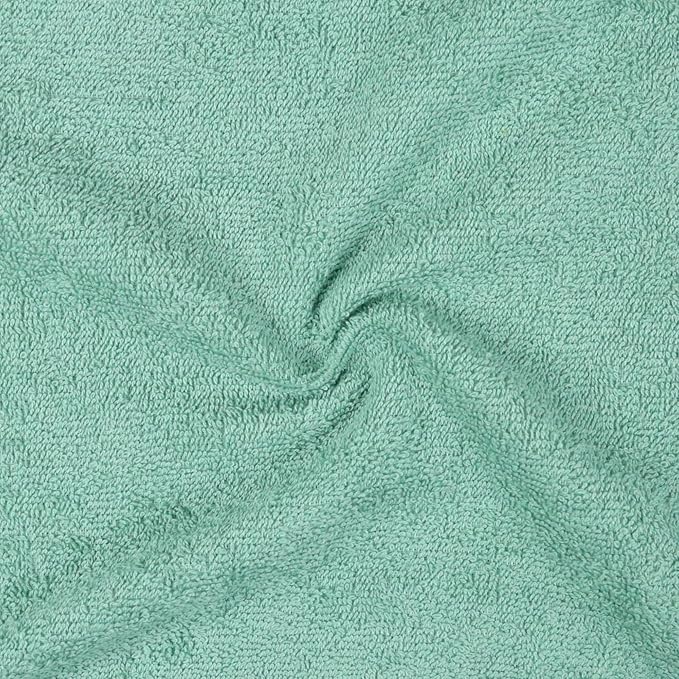 Amazon Basics Washcloth for bathroom, 100% Cotton Extra Absorbent , Fast Drying - salon towels - 24-Pack Seafoam Green, 12 x 12 inches