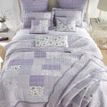 Donna Sharp Full/Queen Quilt - Lavender Rose Cotton Contemporary Quilt with Patchwork Pattern - Fits Queen Size and Full Size Beds - Machine Washable