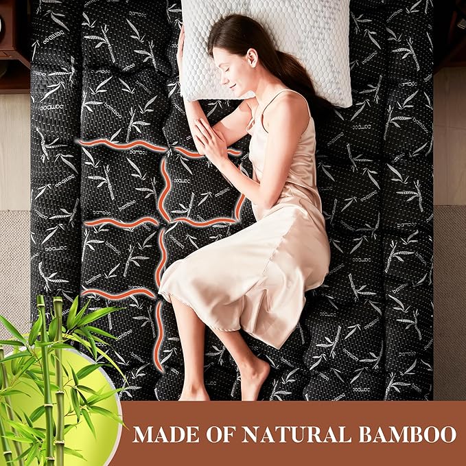 100% Waterproof Full Size Mattress Topper, Thick Pillow Top Mattress Pad，Up to 23 Inch Deep Pocket,Soft Breathable Mattress Pad for Back Pain, Protector Cover(Black)