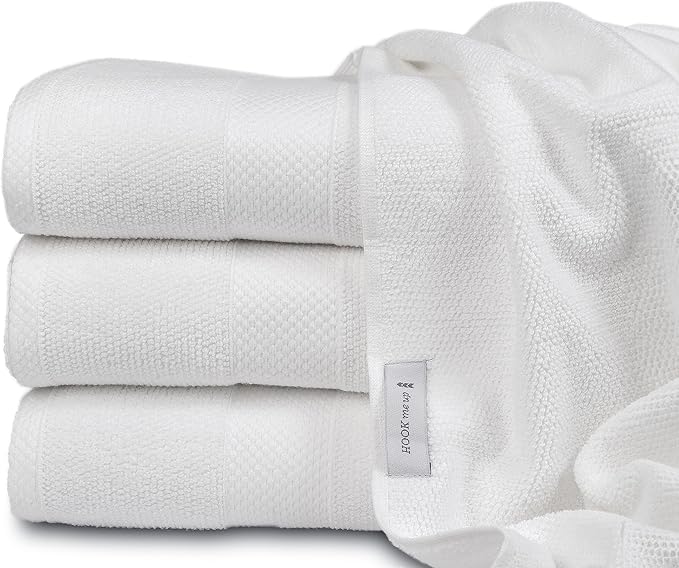 MAURA Premium Bath Towels 100% Cotton 27x54 Ultra Absorbent Quick Dry 4 Pack Soft Terry Bath Towels Set for Bathroom, Hotel and Spa Quality, White