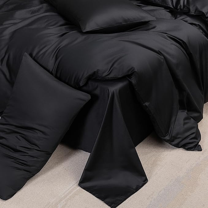 MooMee Duvet Cover Set 100% Extra Long Staple Cotton 600 Thread Count Silky Sateen Smooth Luxury Soft Breathable Durable Hotel Quality Bedding, 3 Pieces (Light Pink, Queen 90"x90")