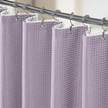 3 in 1 Shower Curtain Set, Waffle Shower Curtain and Liner Set with 12 Double Sided Shower Curtain Hooks, 258GSM Luxury Weighted Cloth Shower Curtains for Bathroom, 72 W x 72 H, Lavender