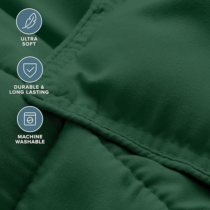 Bare Home Comforter Set - Twin/Twin Extra Long Size - Ultra-Soft - Goose Down Alternative - Premium 1800 Series - All Season Warmth (Twin/Twin XL, Forest Green)