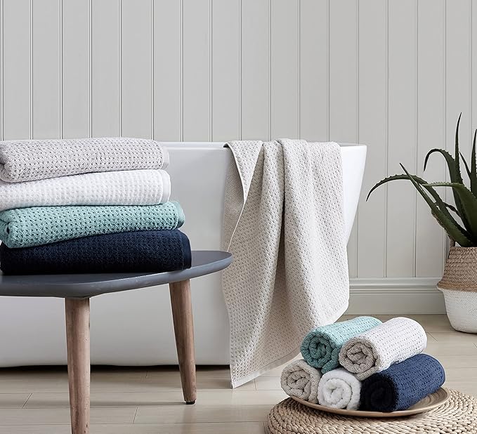 Tommy Bahama - Bath Towels, 100% Soft & Absorbent Yarn-Dyed Cotton, Low Linting & Fade Resistant, Medium Weight Bathroom Towels (Northern Pacific Brown, 6 Piece)
