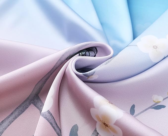 PRODESIGN Kimono Robe for Women - Long Satin Sleepwear Silky Kimono Cover-Up Nightgown Japanese Bathrobe Loungewear Blouse